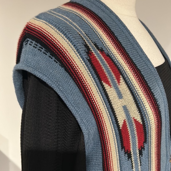 Chaps Western Aztec Pattern Tunic Sweater Vest - Picture 9 of 15